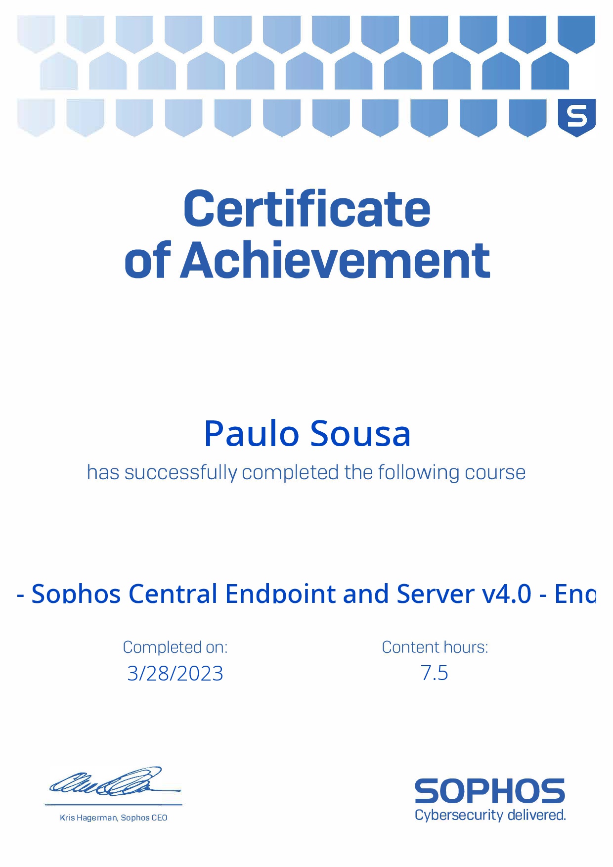 Sophos Engineer Central Endpoint Paulo 2023