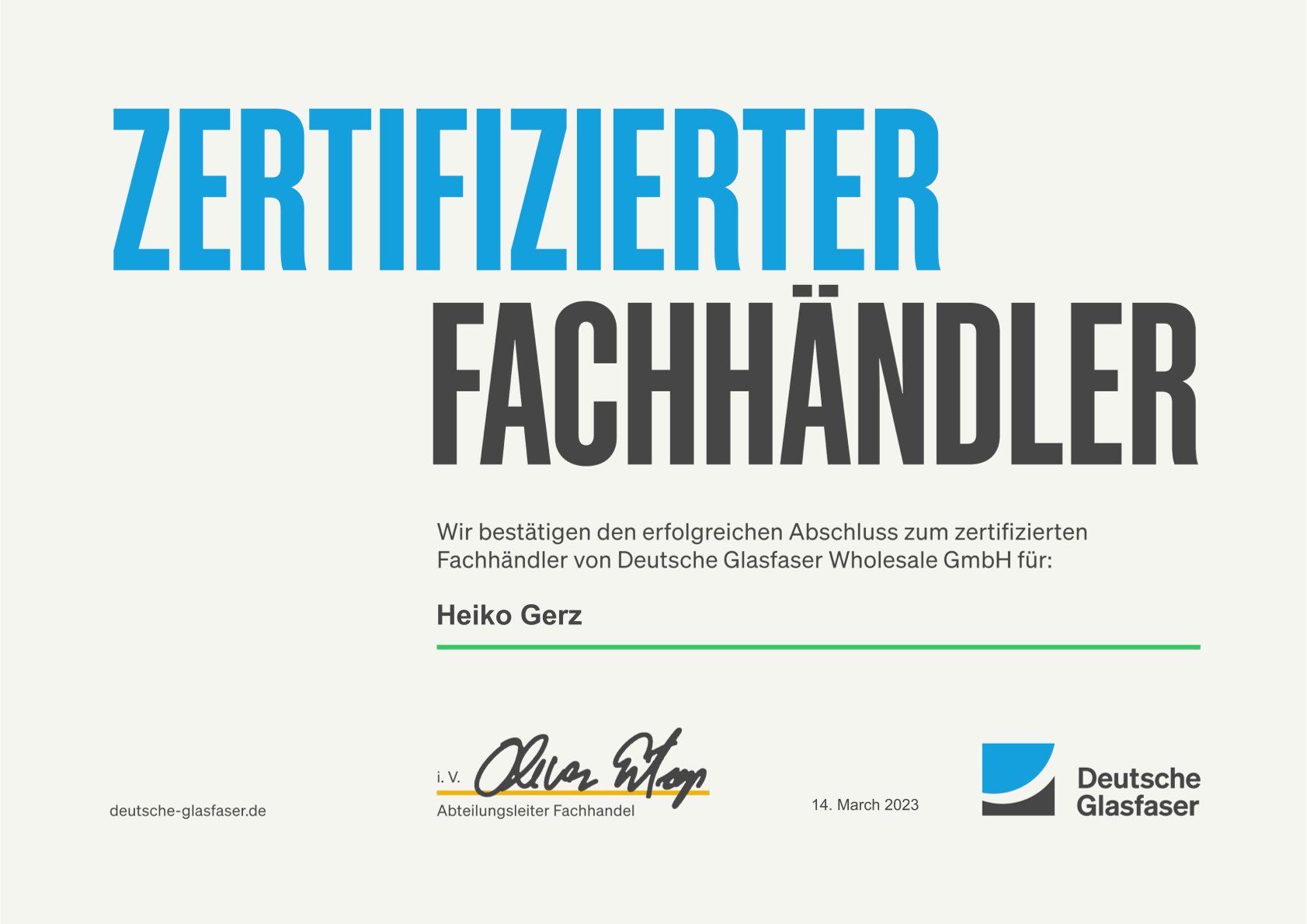 Deutsche Glasfaser Zertifizierter Fachhaendler 2023 Heiko Gerz